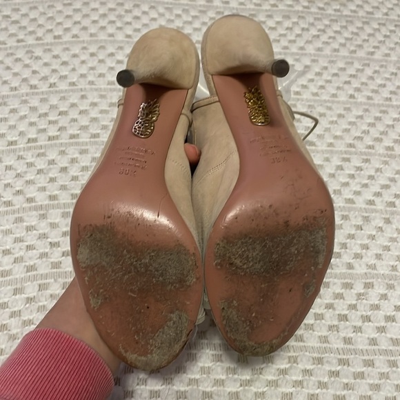 Aquazzura Sexy Thing Wrapped Tan Heels + Dustbag - Picture 10 of 16